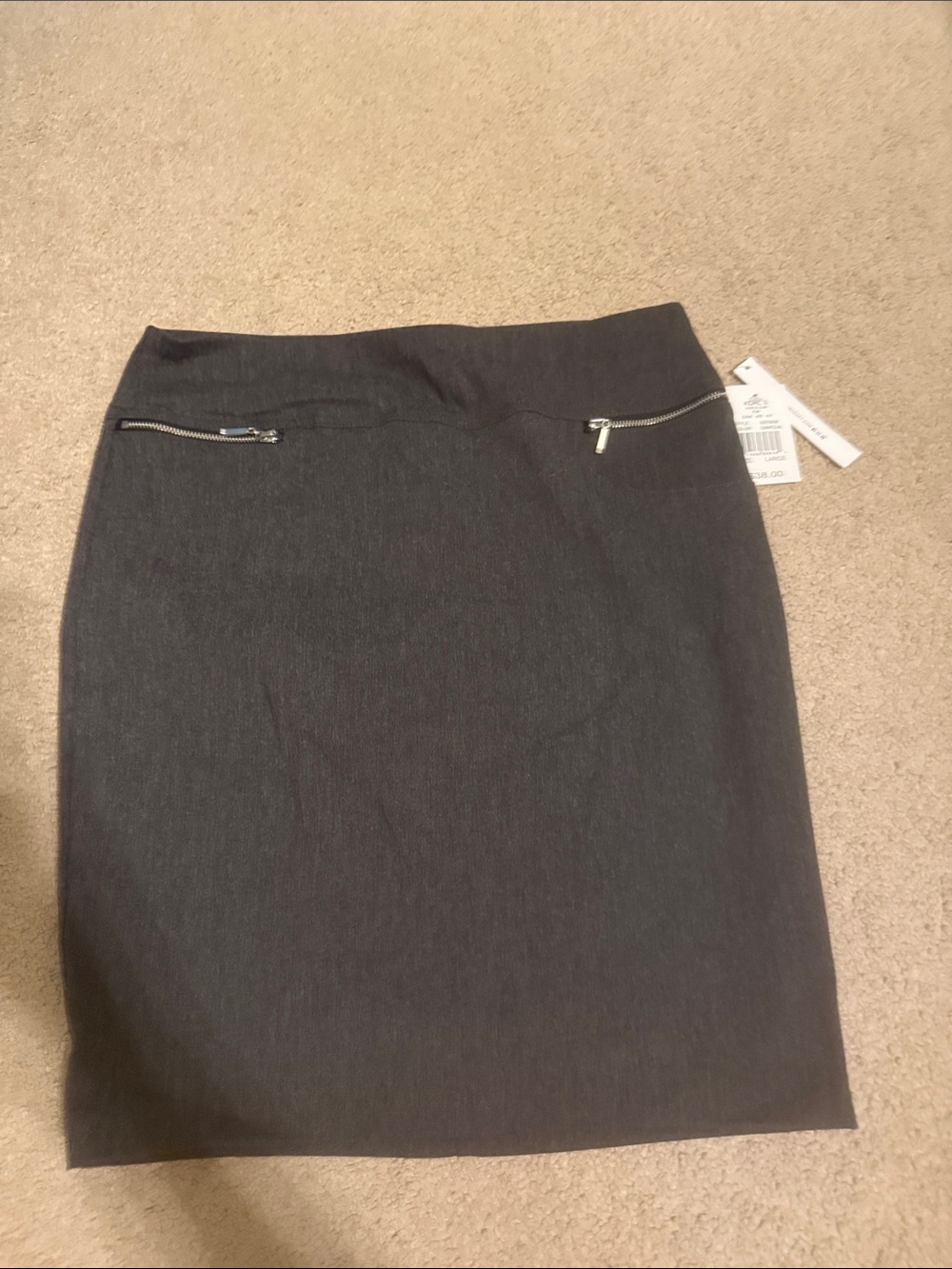 Joe B Charcoal Gray Pencil Skirt with Zip Detail